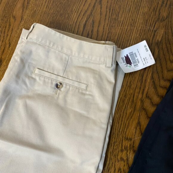 (2) pair L.L. Bean Classic Fit Chino Pants black and khaki size 12P NWT women's - Picture 12 of 16